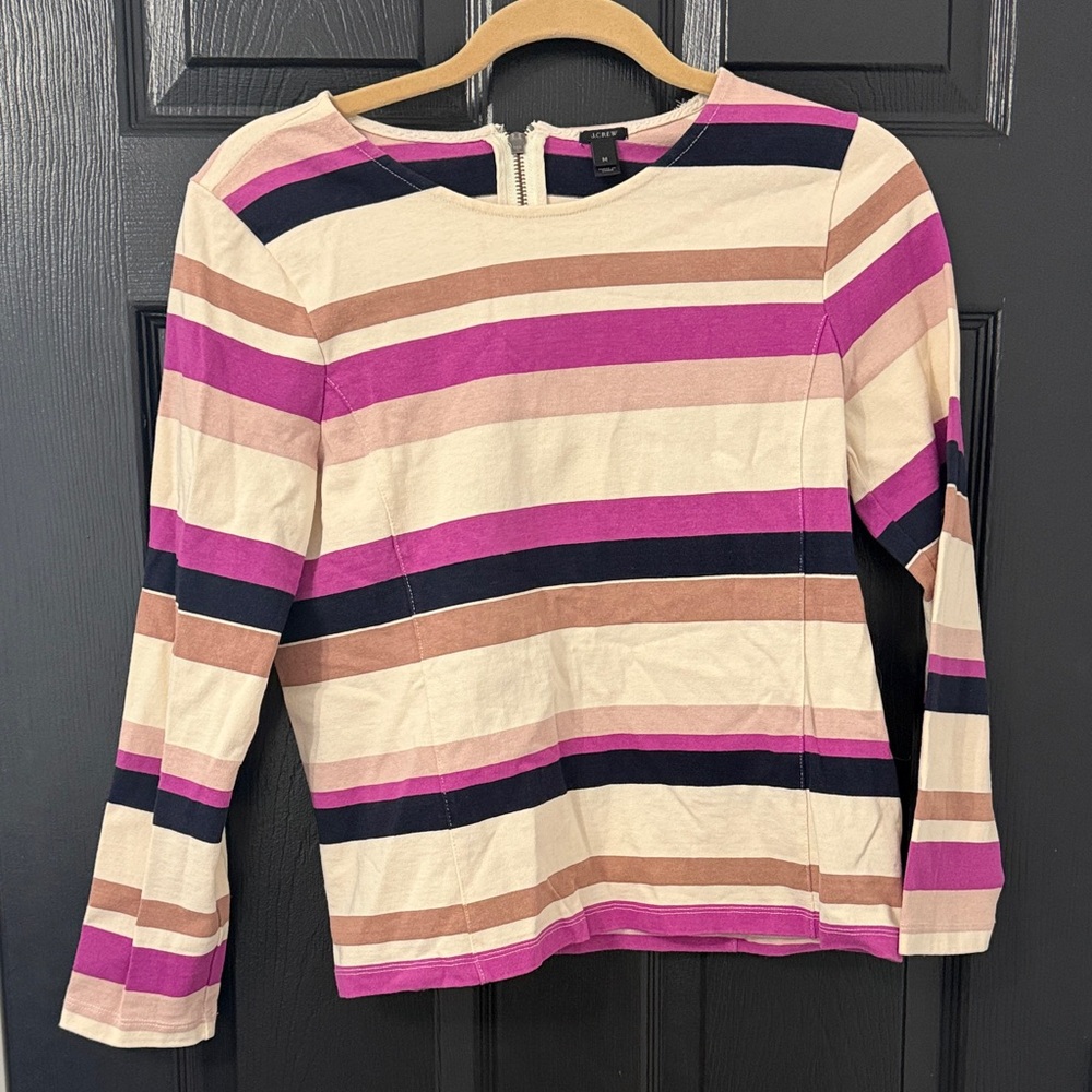 J Crew Striped Long Sleeve Top
